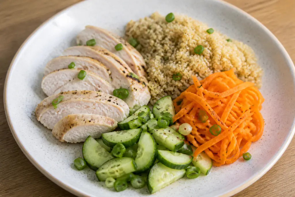 Norwegian-Inspired Low-FODMAP-Style Turkey Quinoa Carrot Plate