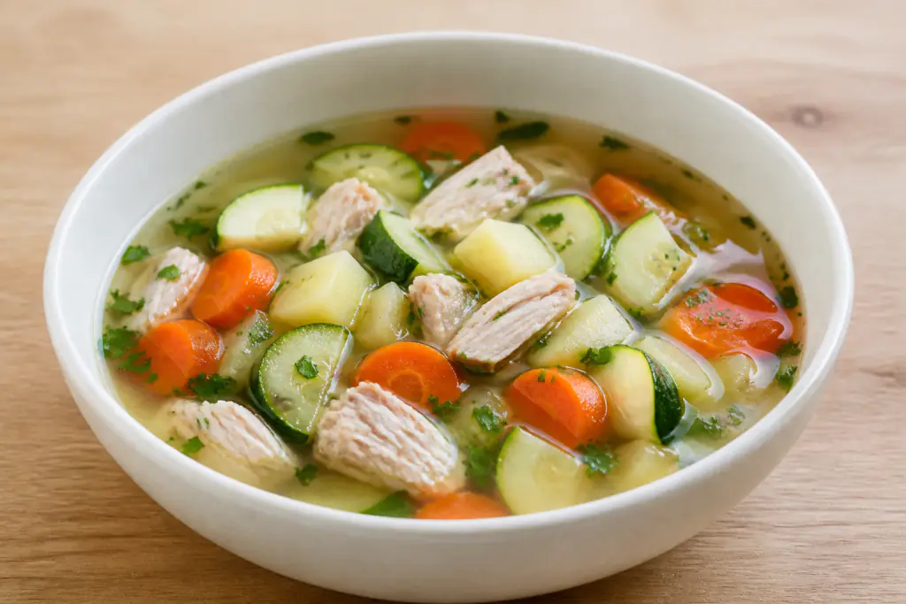 Oaxacan-Inspired GERD-Aware Turkey Potato Zucchini Soup