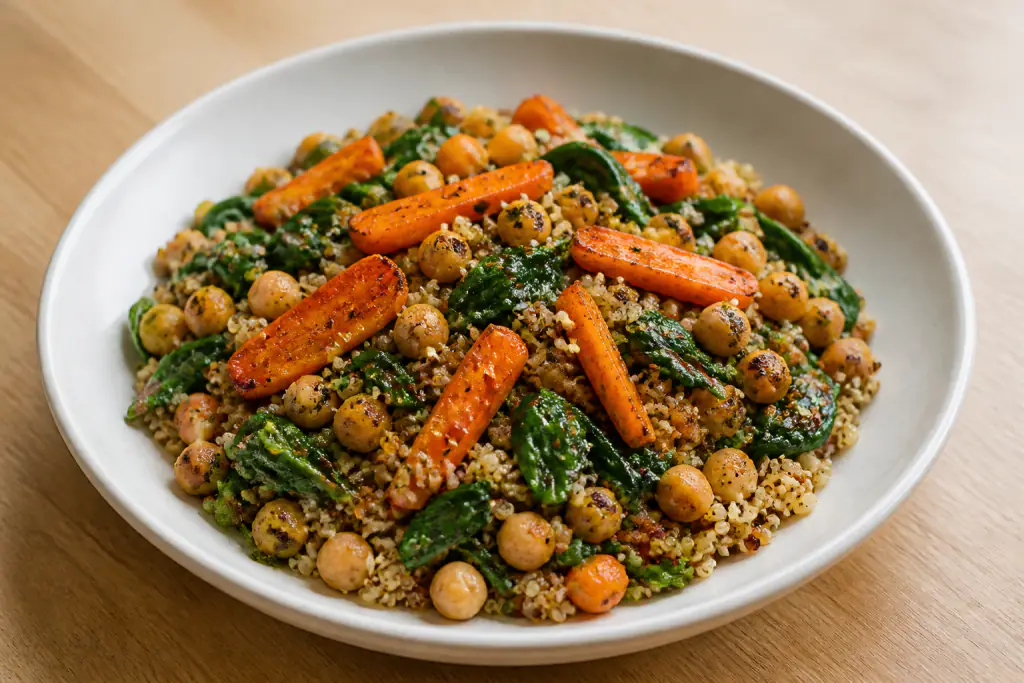 Oaxacan-Inspired Vegan Chickpea Quinoa Carrot Bowl