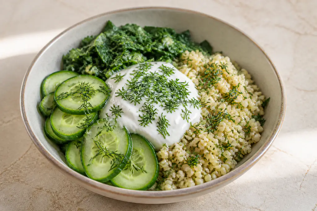 Omani-Inspired Calcium-Support Yogurt Millet Cucumber Bowl