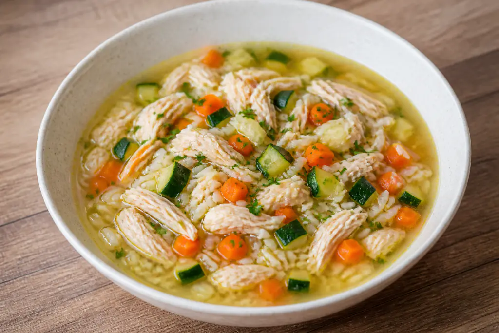 Omani-Inspired GERD-Aware Chicken Rice Carrot Soup