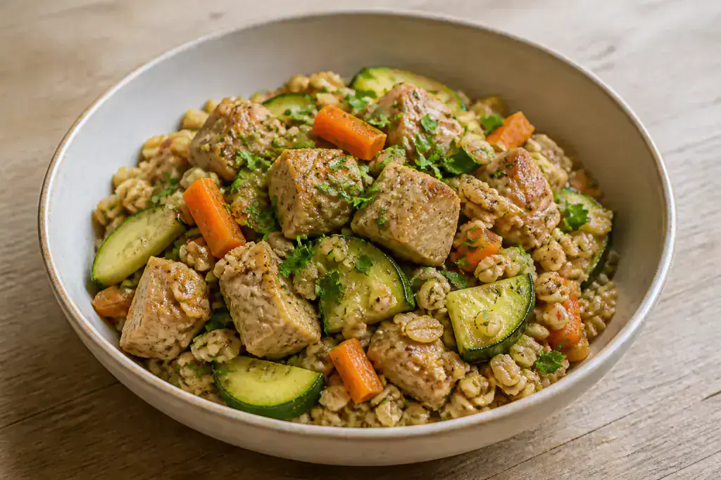 Pakistani Fatty-Liver-Caution Turkey Oat Zucchini Bowl