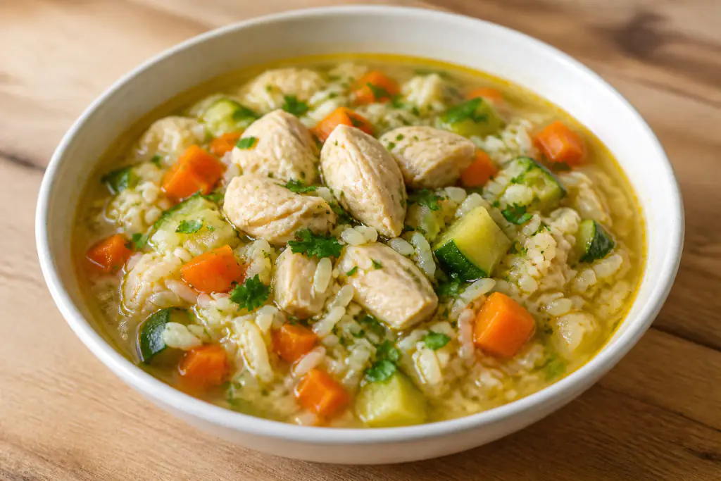 Palestinian-Inspired GERD-Aware Chicken Rice Carrot Soup