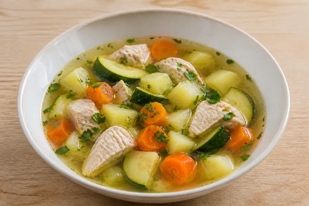 Panamanian-Inspired GERD-Aware Turkey Potato Zucchini Soup