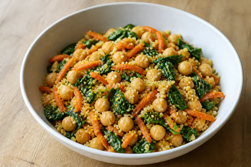 Panamanian-Inspired Vegan Chickpea Quinoa Carrot Bowl