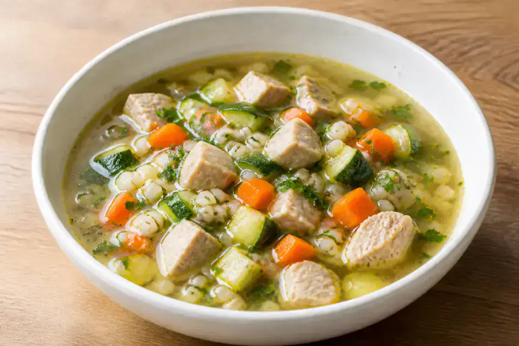 Persian Hypertension-Friendly Turkey Barley Vegetable Soup