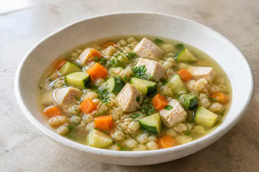 Peruvian Hypertension-Friendly Turkey Barley Vegetable Soup