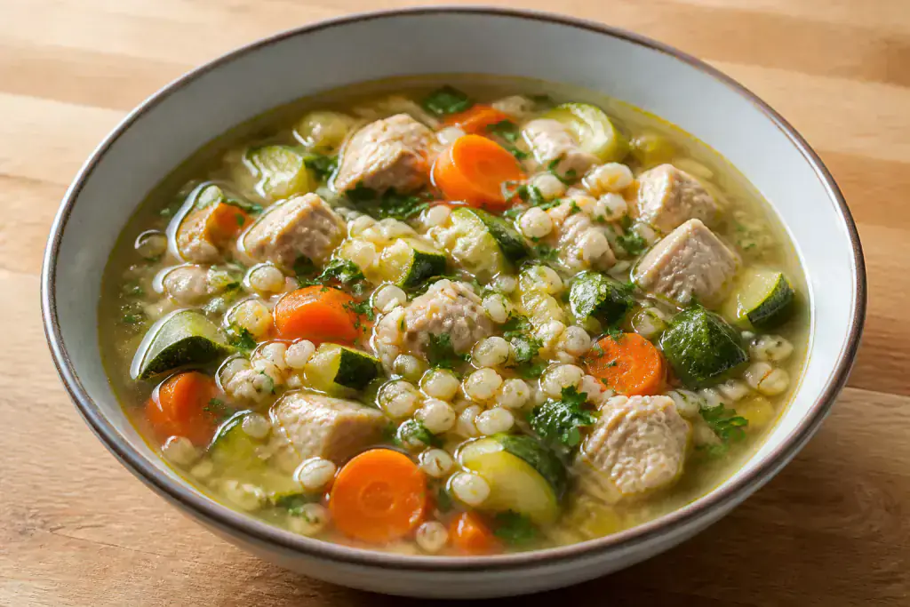 Portuguese Hypertension-Friendly Turkey Barley Vegetable Soup
