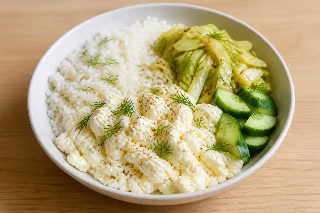 Portuguese Kidney-Caution Egg White Rice Cabbage Bowl