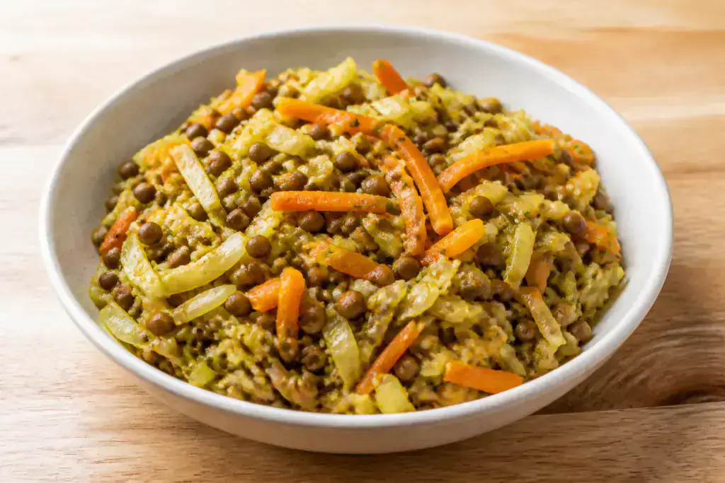 Portuguese Vegan Lentil Cabbage Carrot Bowl