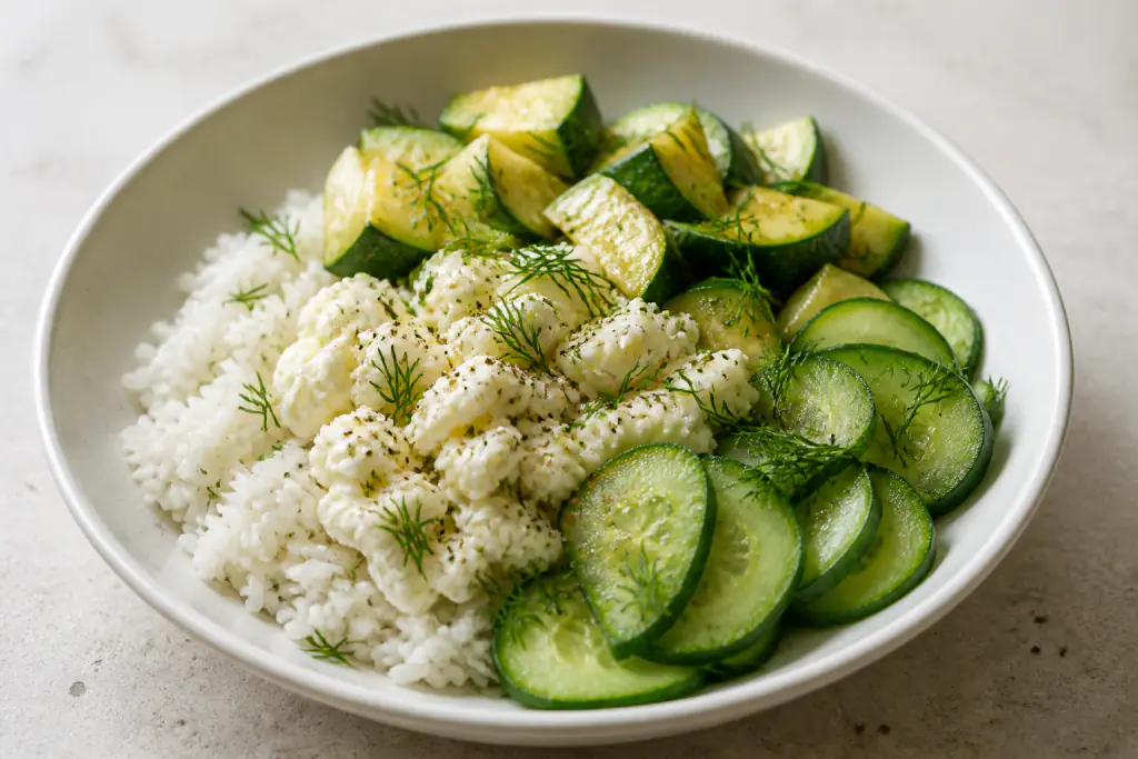 Provencal-Inspired Kidney-Caution Egg White Rice Zucchini Bowl