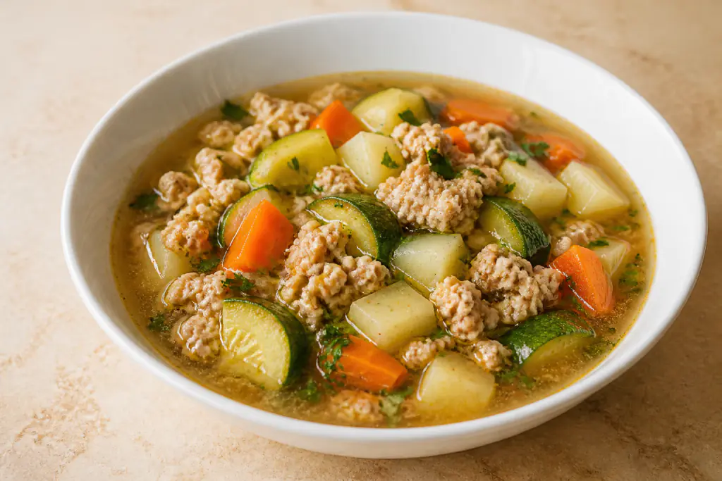 Puerto Rican-Inspired GERD-Aware Turkey Potato Zucchini Soup