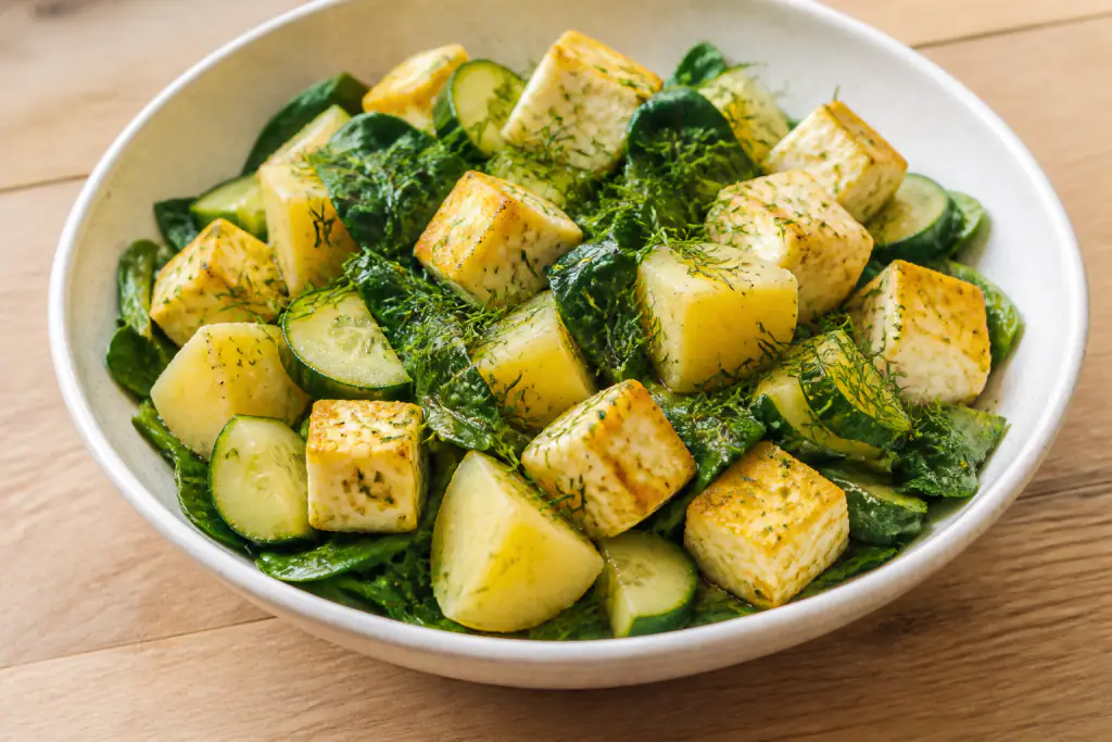 Samoan-Inspired Calcium-Support Paneer Potato Cucumber Bowl