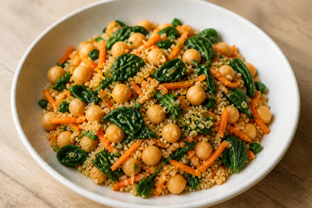 Samoan-Inspired Vegan Chickpea Quinoa Carrot Bowl