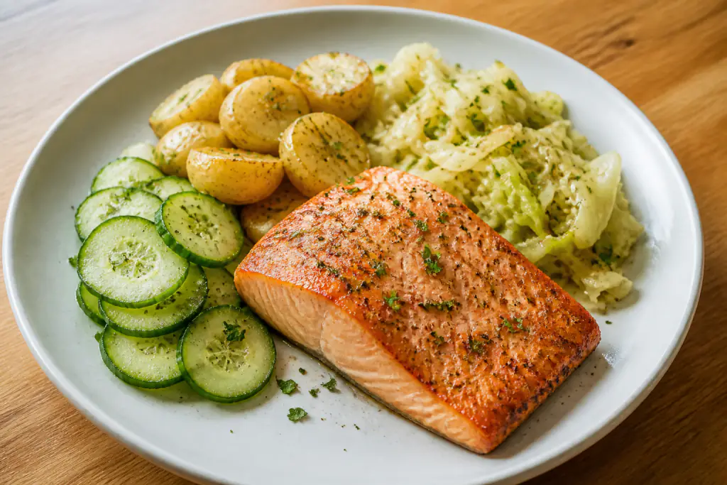 Saudi-Inspired Heart-Healthy Salmon Potato Cabbage Plate