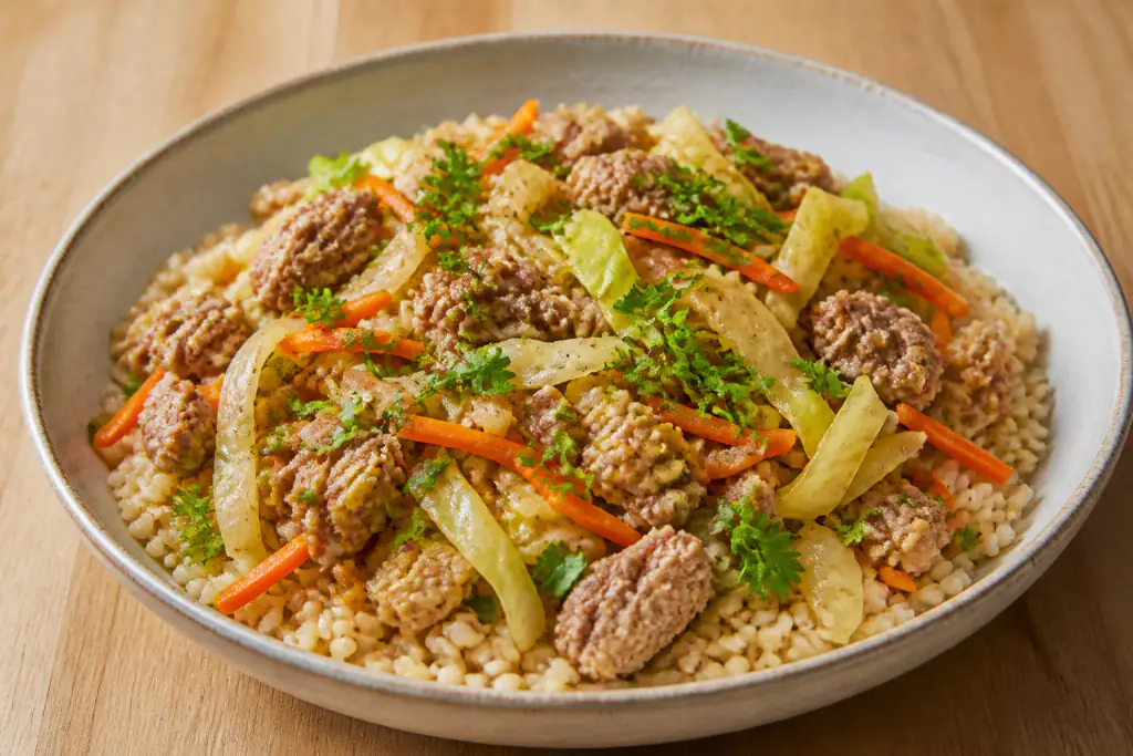 Saudi-Inspired Hypertension-Friendly Turkey Brown Rice Cabbage Bowl