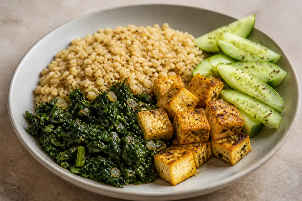 Saudi-Inspired PCOS-Friendly Paneer Millet Spinach Plate