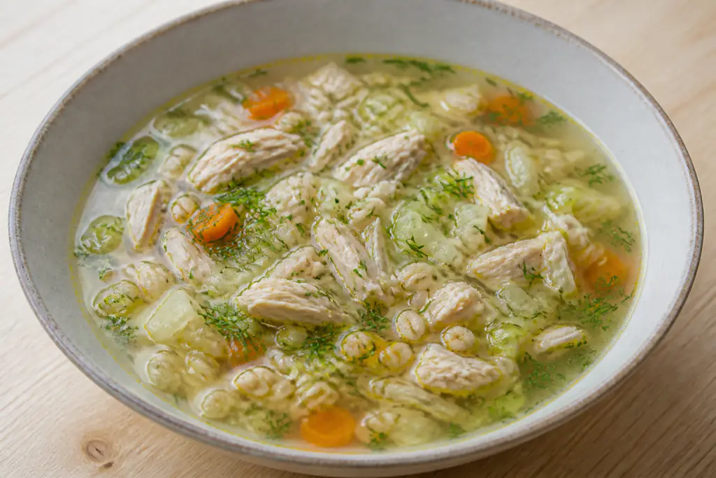 Slovenian-Inspired Hypertension-Friendly Chicken Oat Cabbage Soup