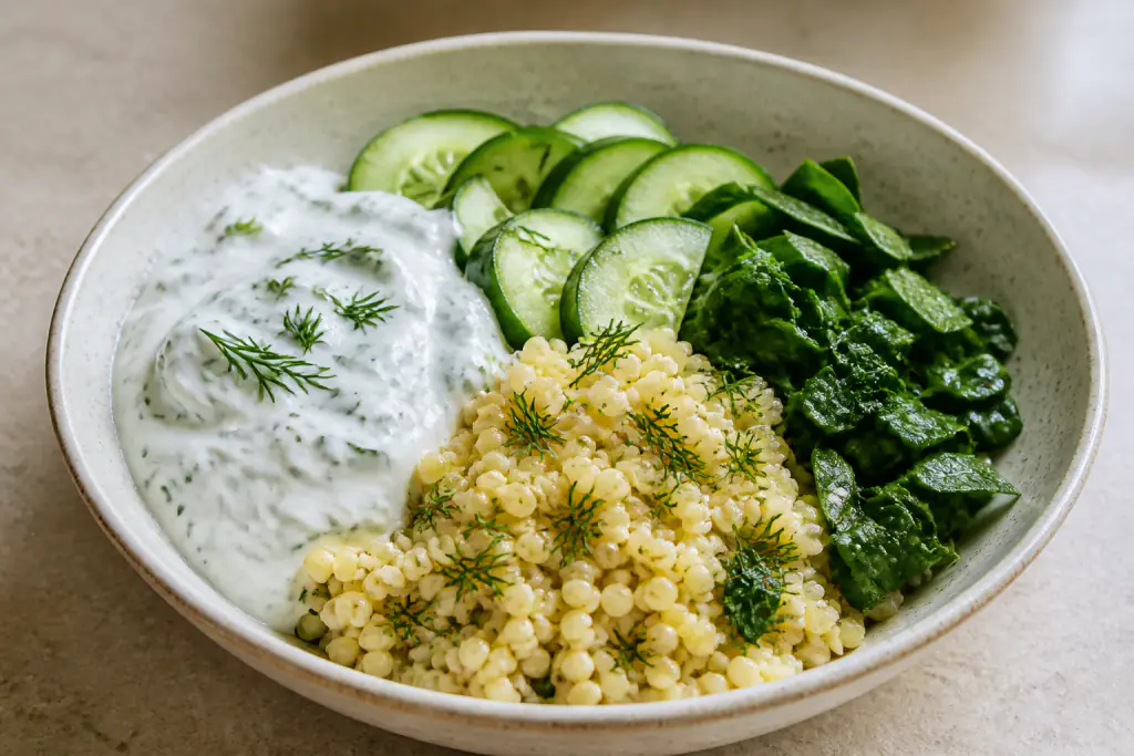 Somali-Inspired Calcium-Support Yogurt Millet Cucumber Bowl