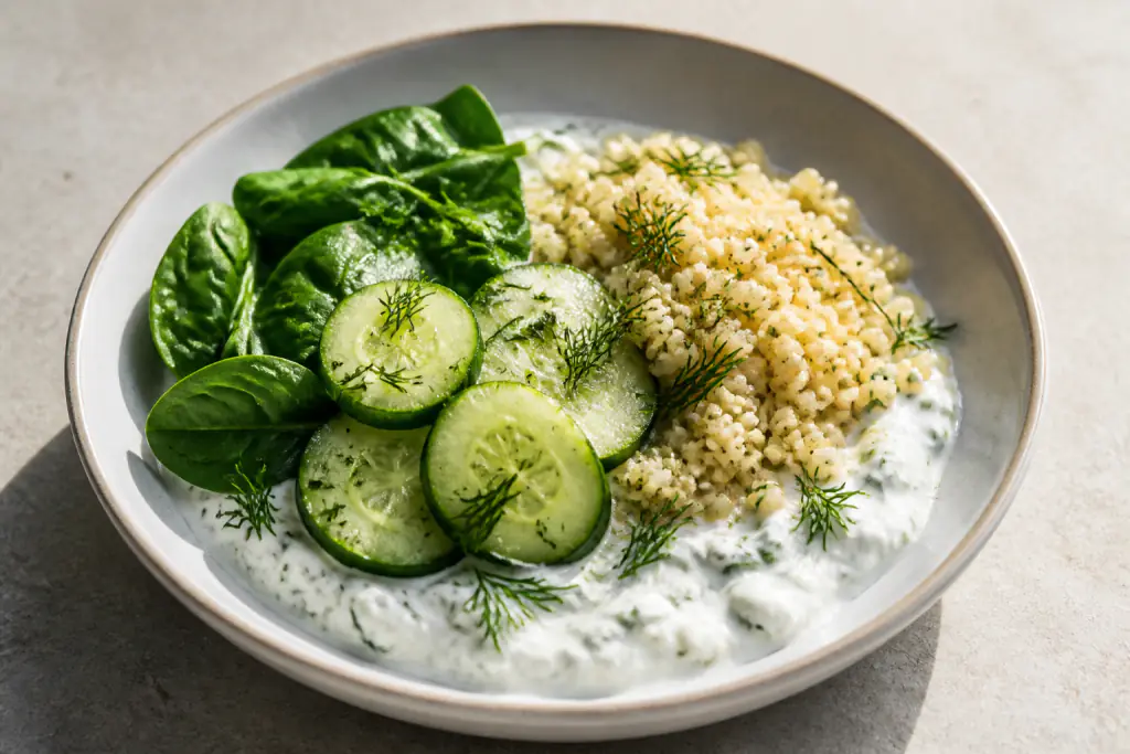 South African-Inspired Calcium-Support Yogurt Millet Cucumber Bowl