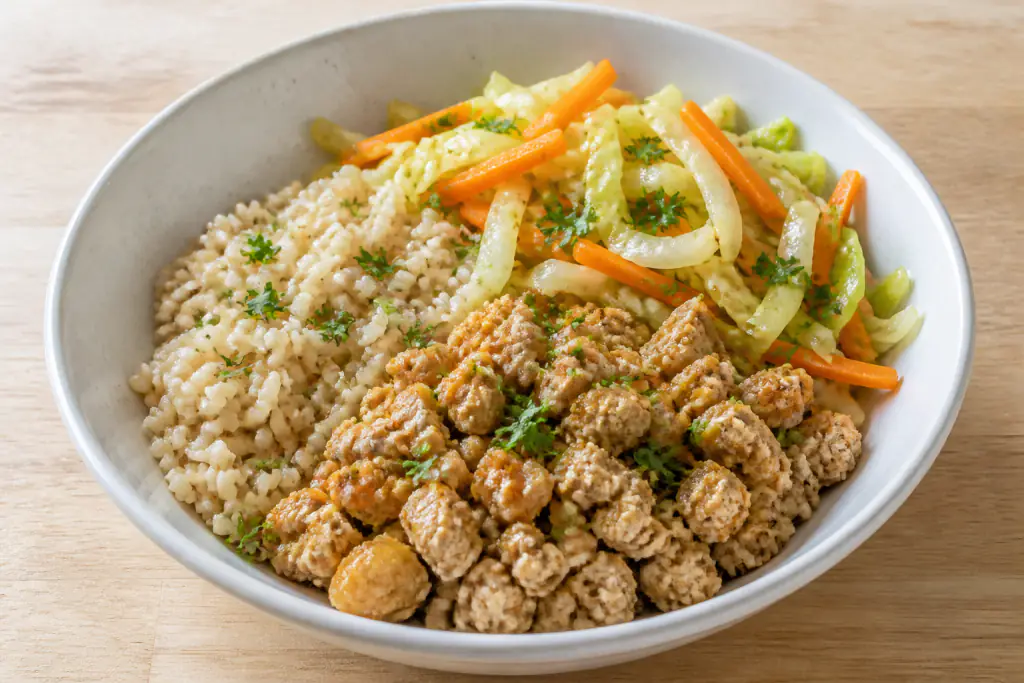South African-Inspired Hypertension-Friendly Turkey Brown Rice Cabbage Bowl