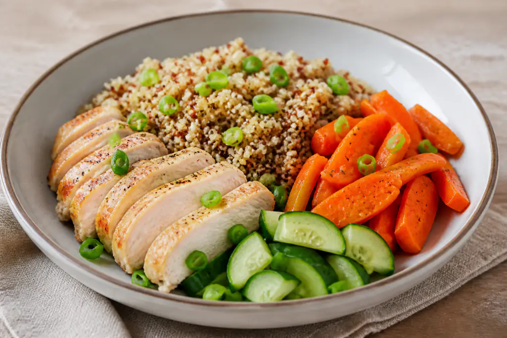 South African-Inspired Low-FODMAP-Style Turkey Quinoa Carrot Plate