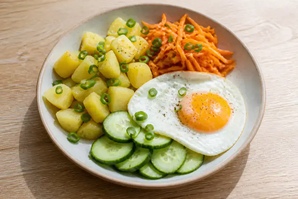 Sri Lankan-Inspired Low-FODMAP-Style Egg Potato Carrot Bowl