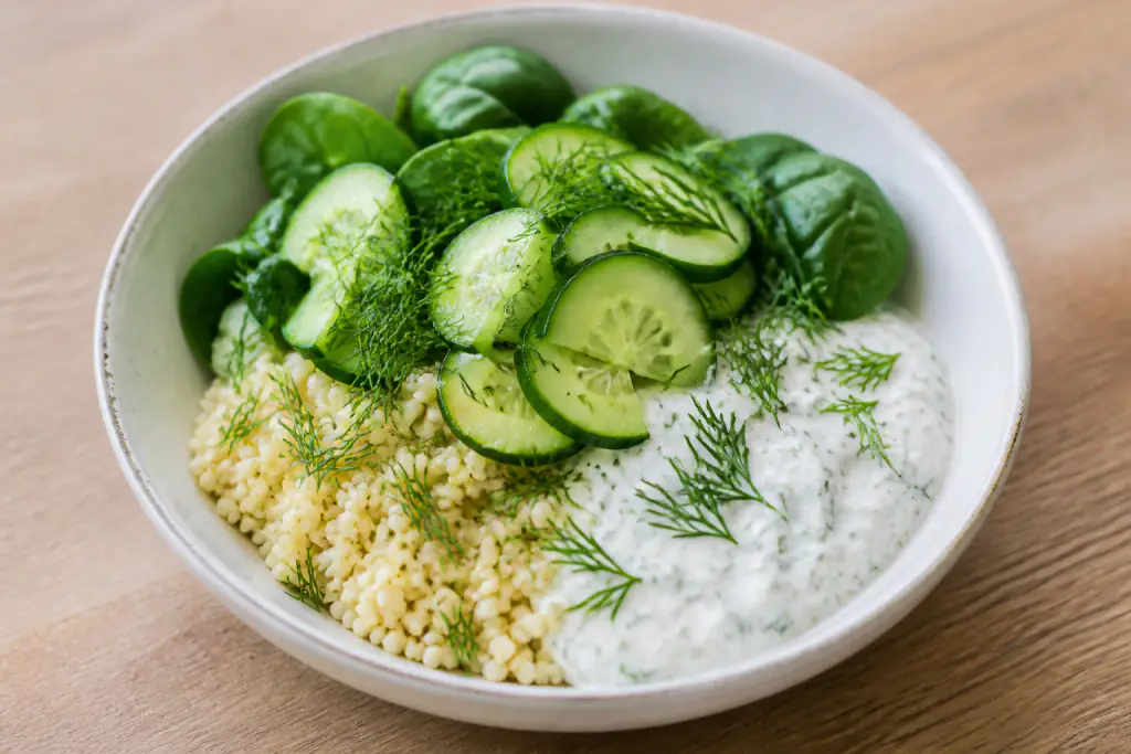 Swedish-Inspired Calcium-Support Yogurt Millet Cucumber Bowl