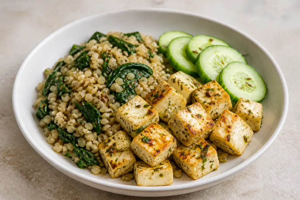 Swedish-Inspired PCOS-Friendly Paneer Millet Spinach Plate