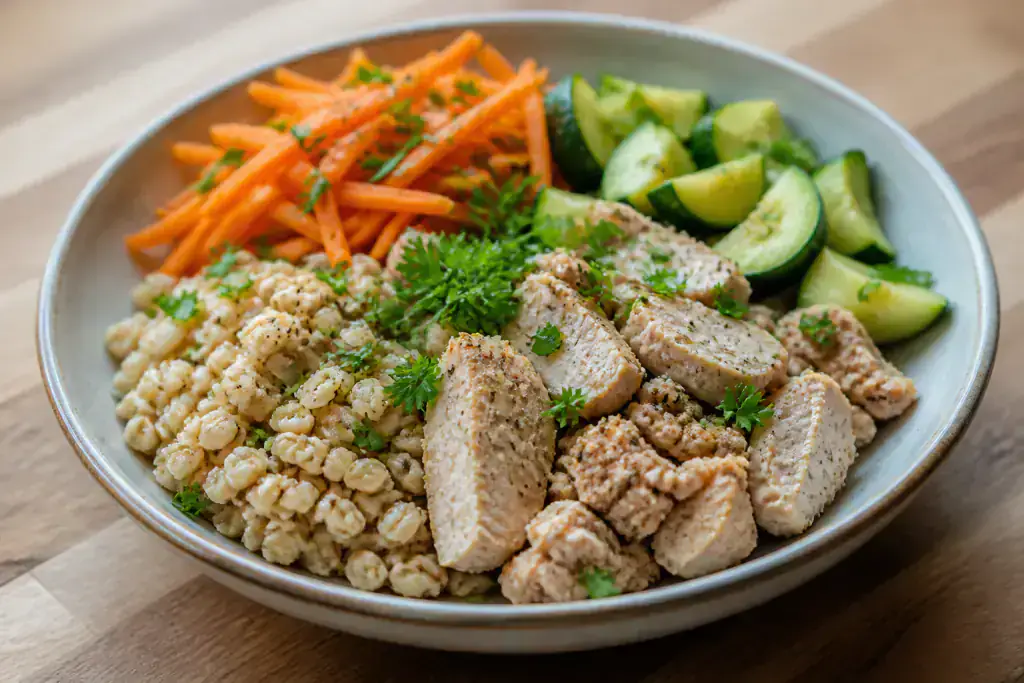 Taiwanese-Inspired Fatty-Liver-Caution Turkey Oat Zucchini Bowl