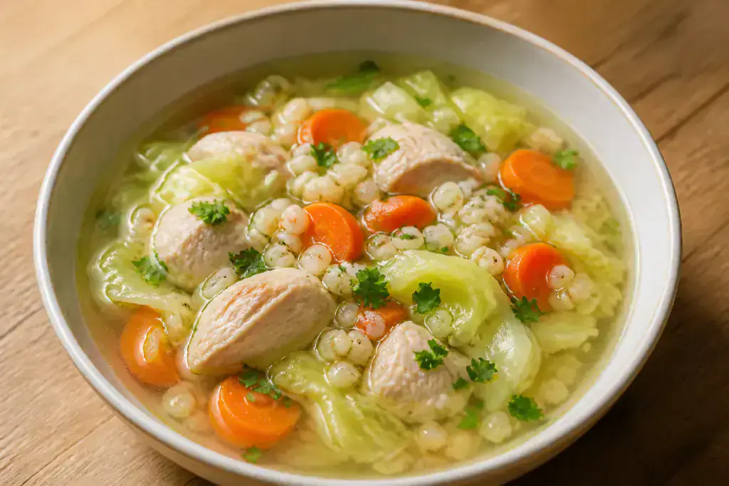 Taiwanese-Inspired Hypertension-Friendly Chicken Barley Cabbage Soup
