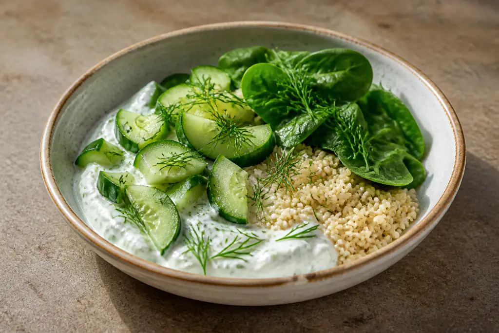 Tanzanian-Inspired Calcium-Support Yogurt Millet Cucumber Bowl