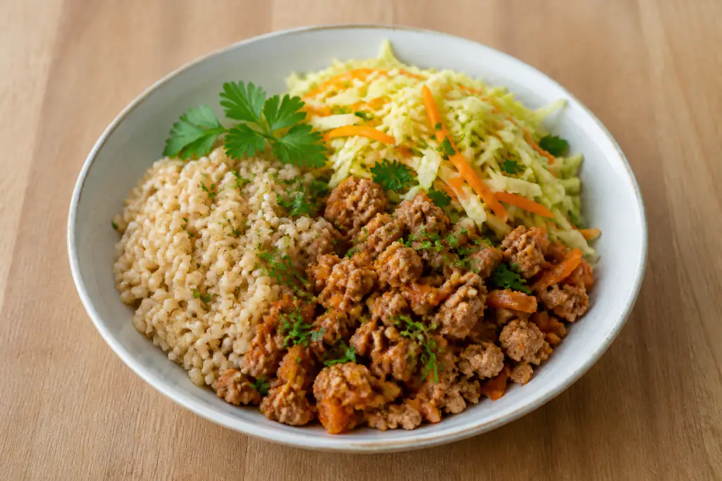 Tanzanian-Inspired Hypertension-Friendly Turkey Brown Rice Cabbage Bowl