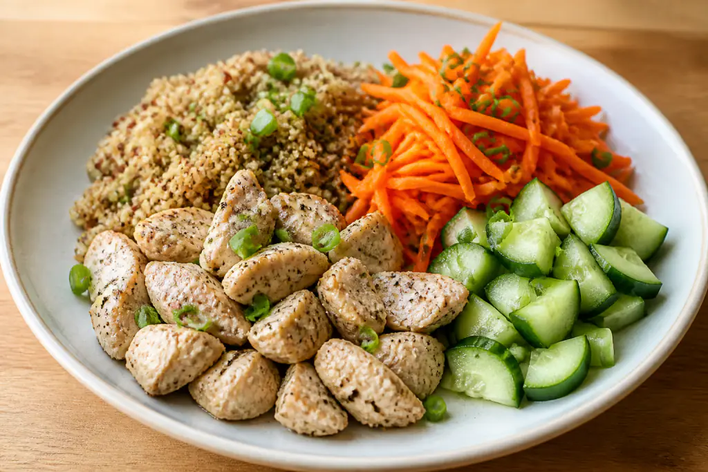 Tanzanian-Inspired Low-FODMAP-Style Turkey Quinoa Carrot Plate