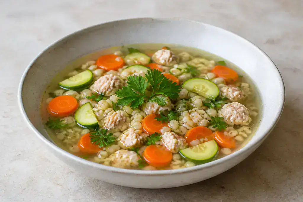 Thai Hypertension-Friendly Turkey Barley Vegetable Soup