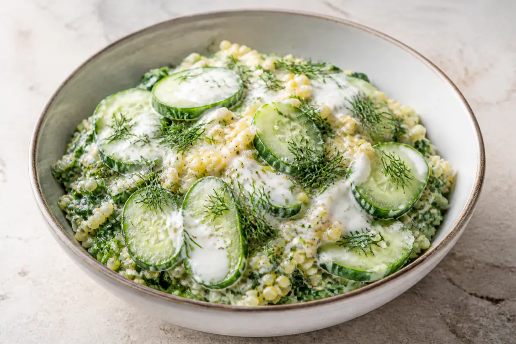 Tunisian-Inspired Calcium-Support Yogurt Millet Cucumber Bowl