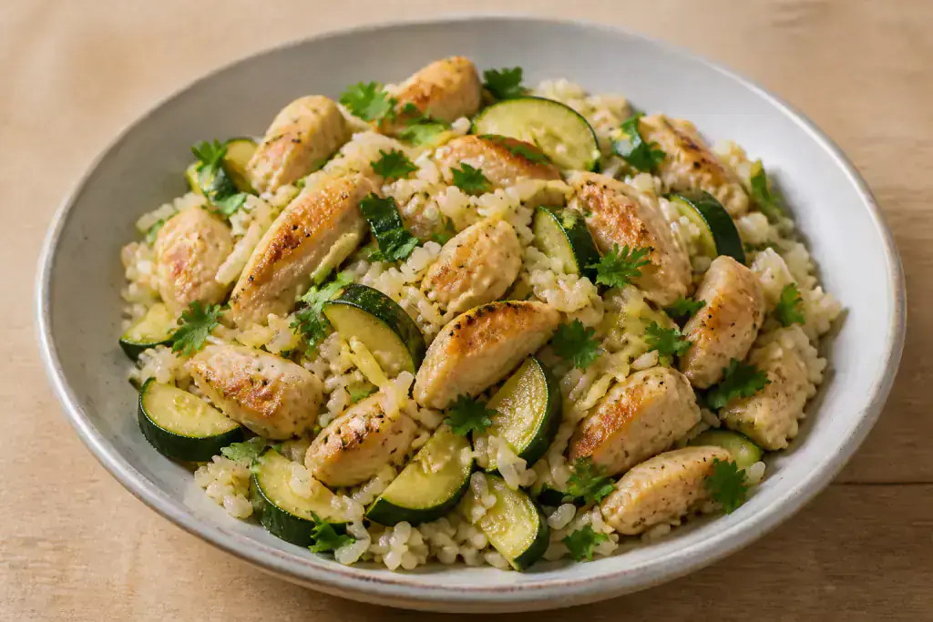 Turkish GERD-Aware Chicken Rice Zucchini Bowl