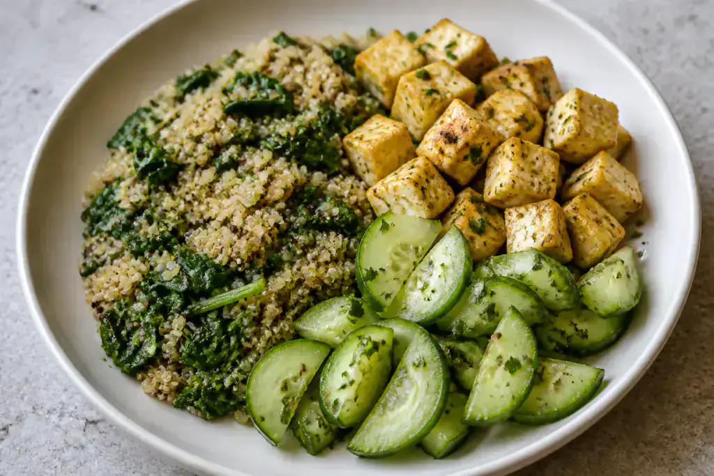 Turkish Osteoporosis-Support Paneer Quinoa Cucumber Plate