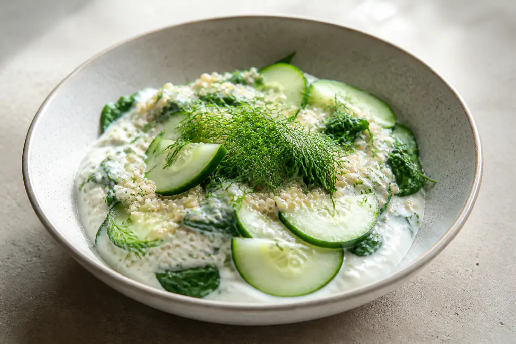 Ugandan-Inspired Calcium-Support Yogurt Millet Cucumber Bowl