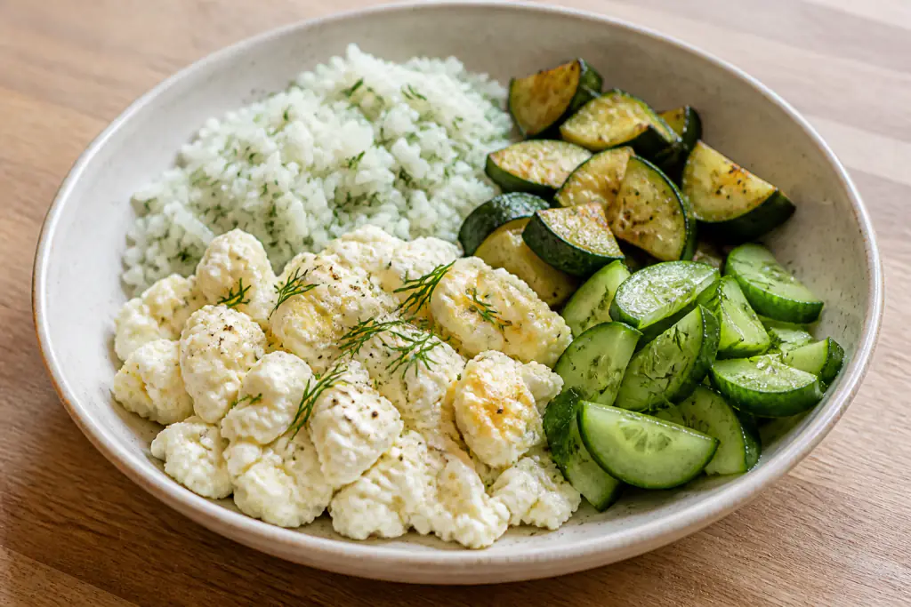 Ugandan-Inspired Kidney-Caution Egg White Rice Zucchini Bowl