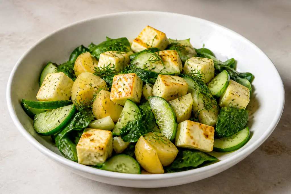 Venezuelan-Inspired Calcium-Support Paneer Potato Cucumber Bowl