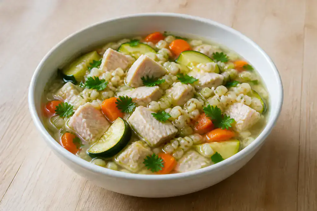 Vietnamese Hypertension-Friendly Turkey Barley Vegetable Soup