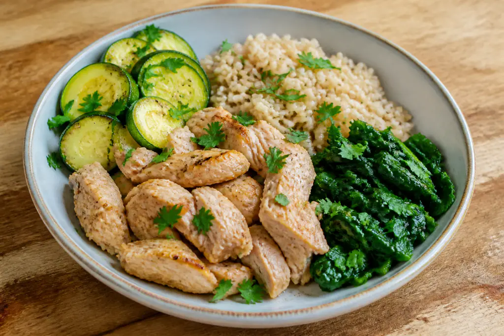 Yucatecan-Inspired Fatty-Liver-Caution Turkey Brown Rice Greens Bowl