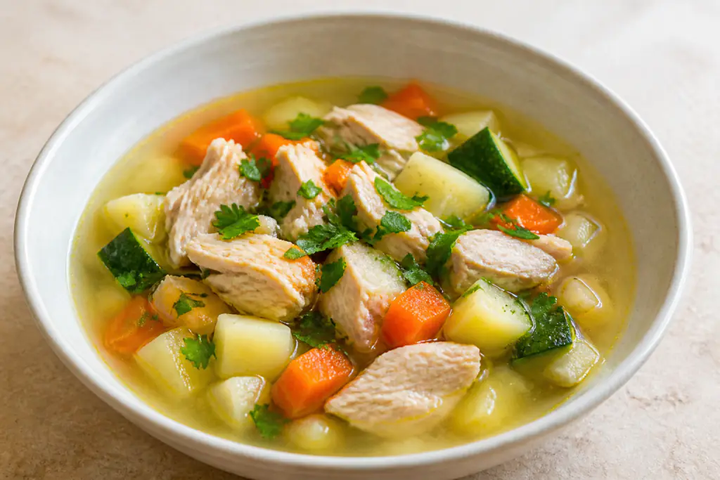 Yucatecan-Inspired GERD-Aware Turkey Potato Zucchini Soup